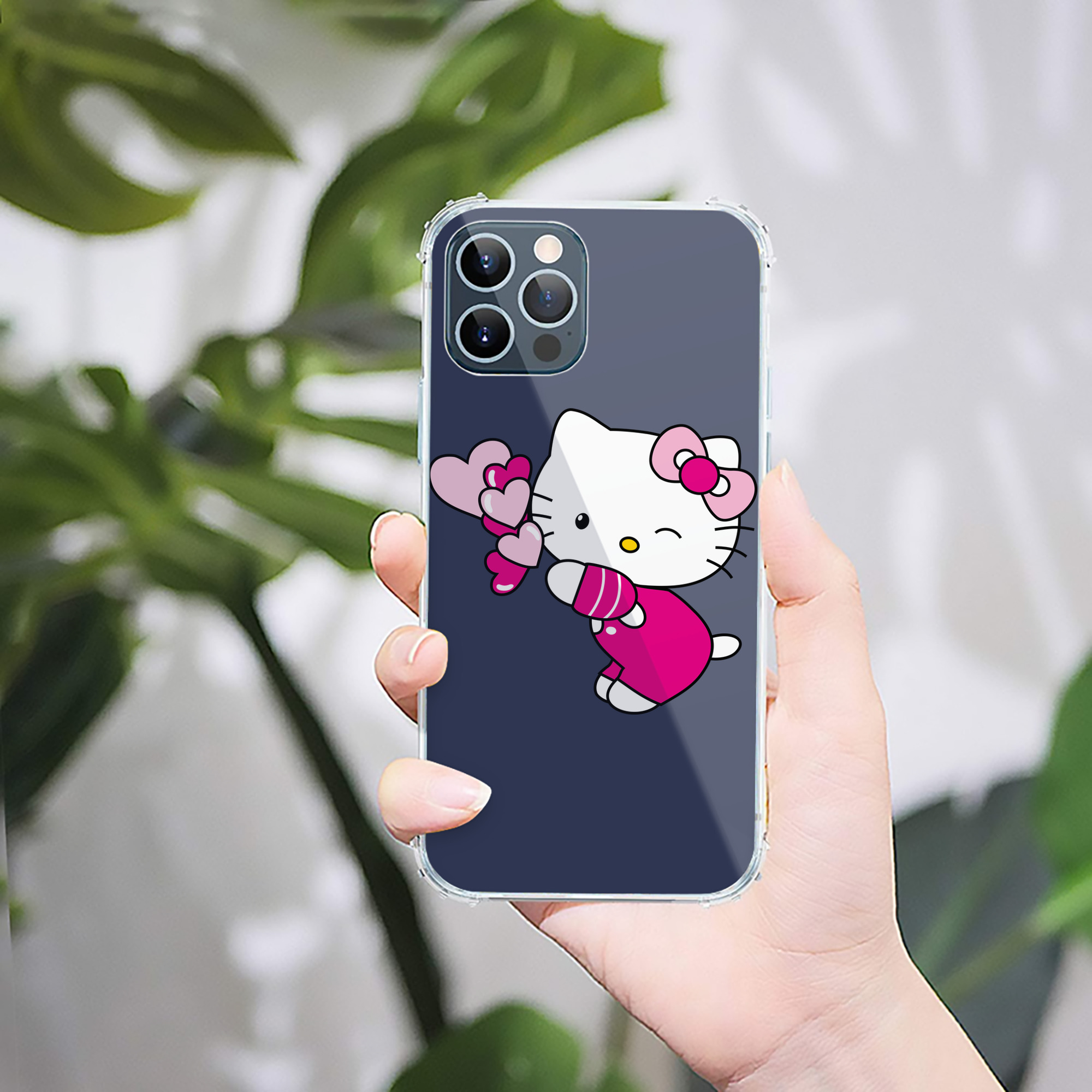 （画像用） Hello Kitty ハローキティ 【iPhone 12シリーズ対応】透明スマホケース（クリアソフトケース）